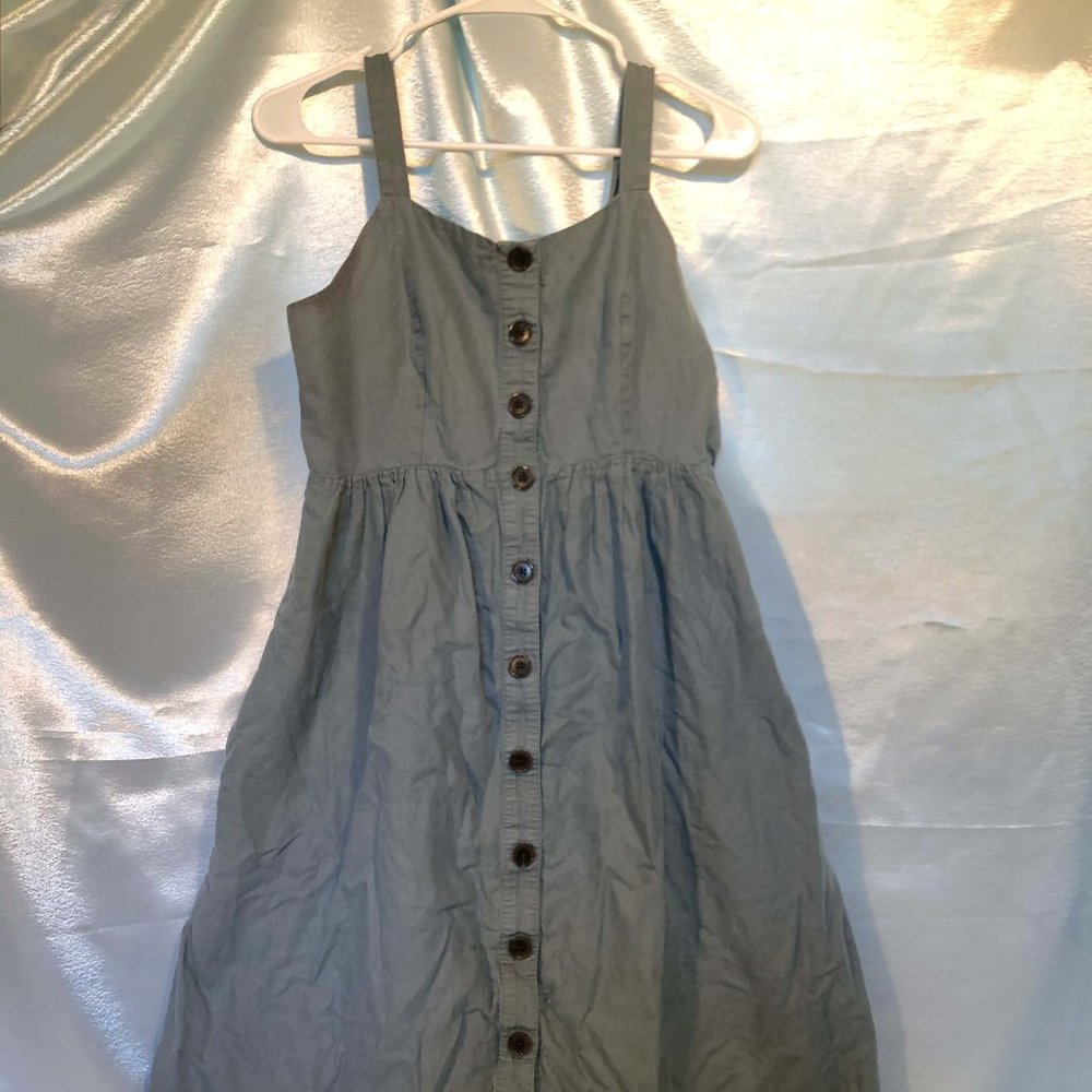 gap muted green sundress (with pockets!!)